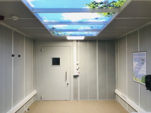 Installation of several audiometric booths with its special feature, skyceiling
